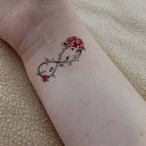 Infinity Rose Flower Temporary Tattoo – neartattoos